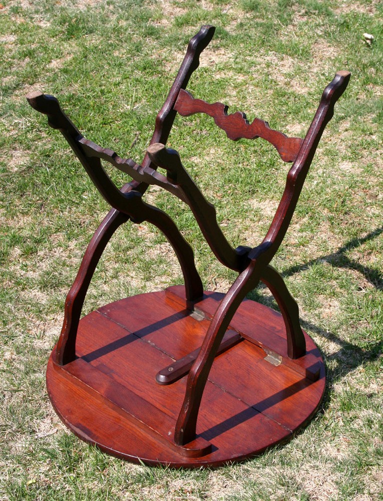 American Victorian Folding Table, Rare Form, Circa 1875