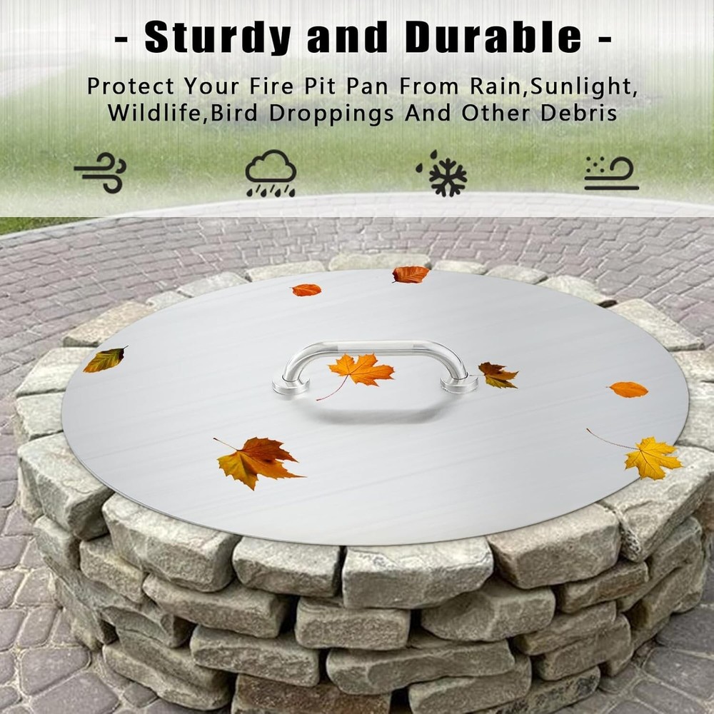 20" Fire Pit Lid Round Fire Pit Ring Stainless Steel Fire Pit Ring Cove