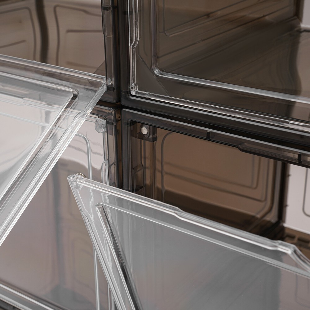 12PCS Shoe Storage Box Organizer Stackable Sneaker Display Case Container NEW