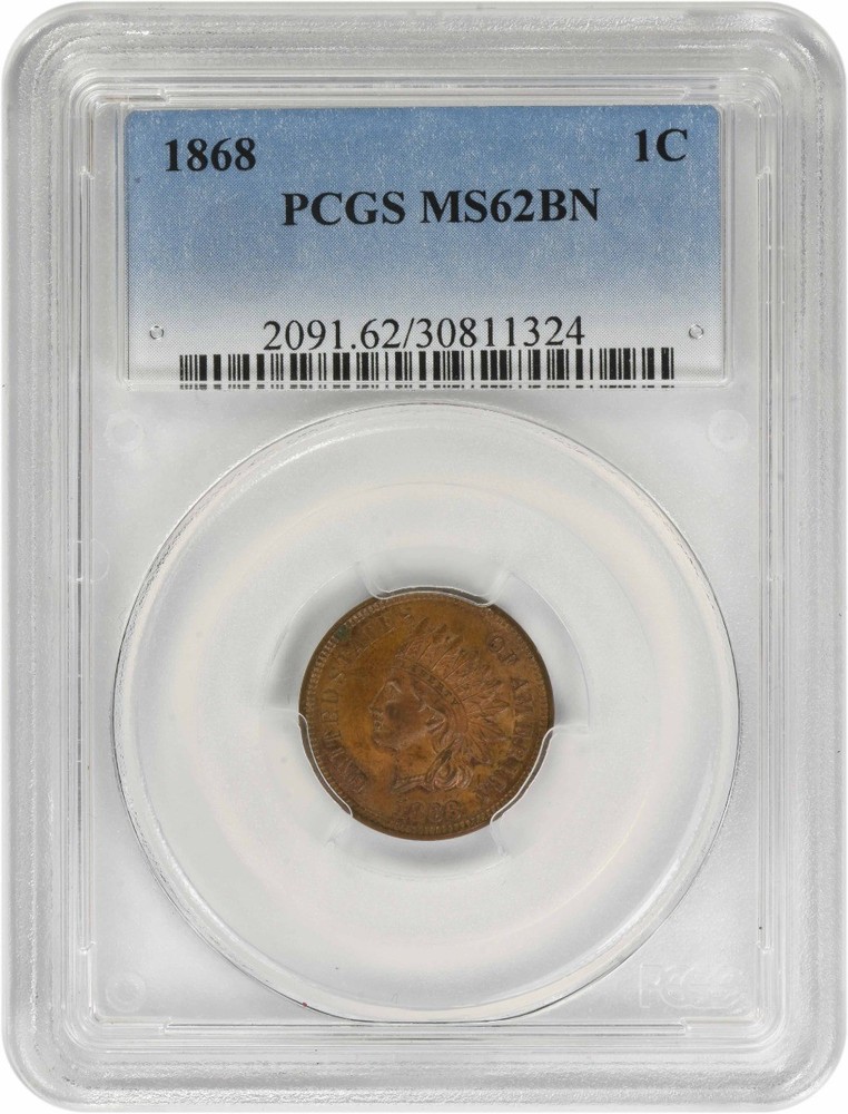 1868 Indian Cent MS62BN PCGS
