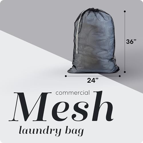 Mesh XL Laundry Bag - Durable, Machine Washable with Secure Drawstring 1 Black