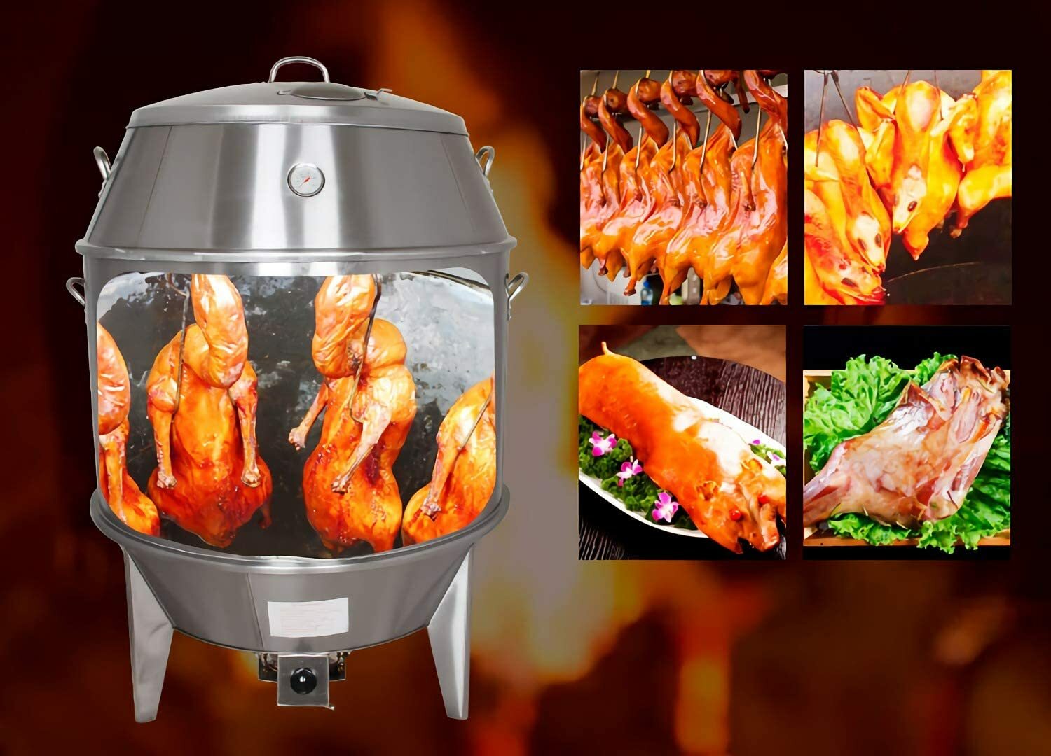 2800PA LP Gas Roast Duck Oven for Duck Chicken Pig Turkey Lamb Chop BBQ Cooking