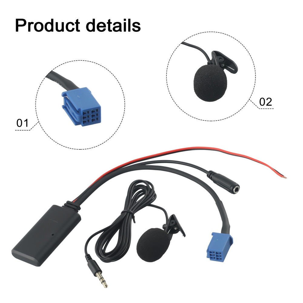 Cable Adapter Cable ABS BT5.0 Version Black Module Handsfree