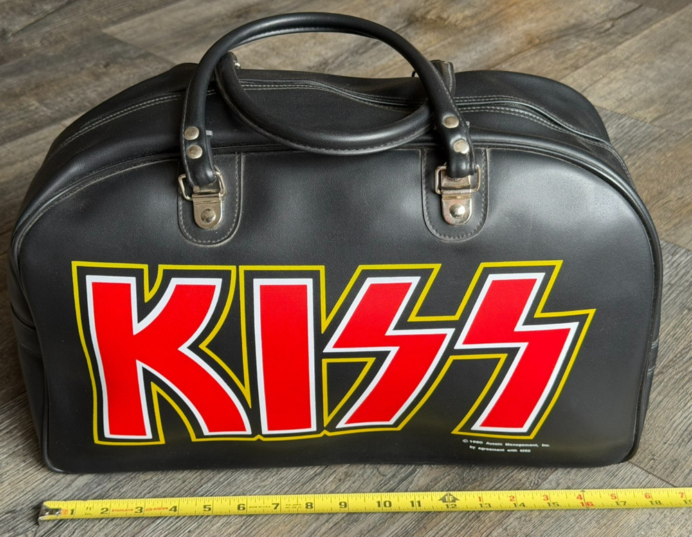KISS Leather Bag 1980 Australia Unmasked UNUSED Vintage Kiss Aucoin Memorabilia