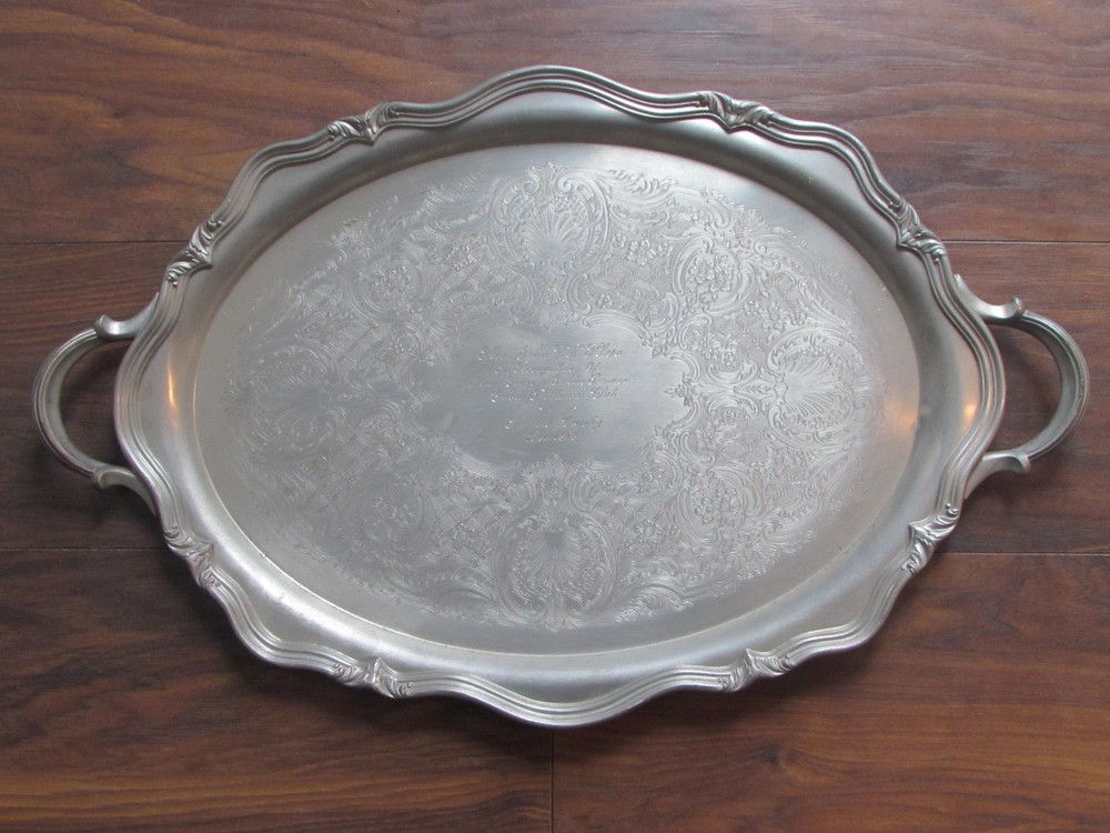 Reed & Barton P1793 21  Large Oval Serving Tray Platter, Engraved Hon J.V. Klein
