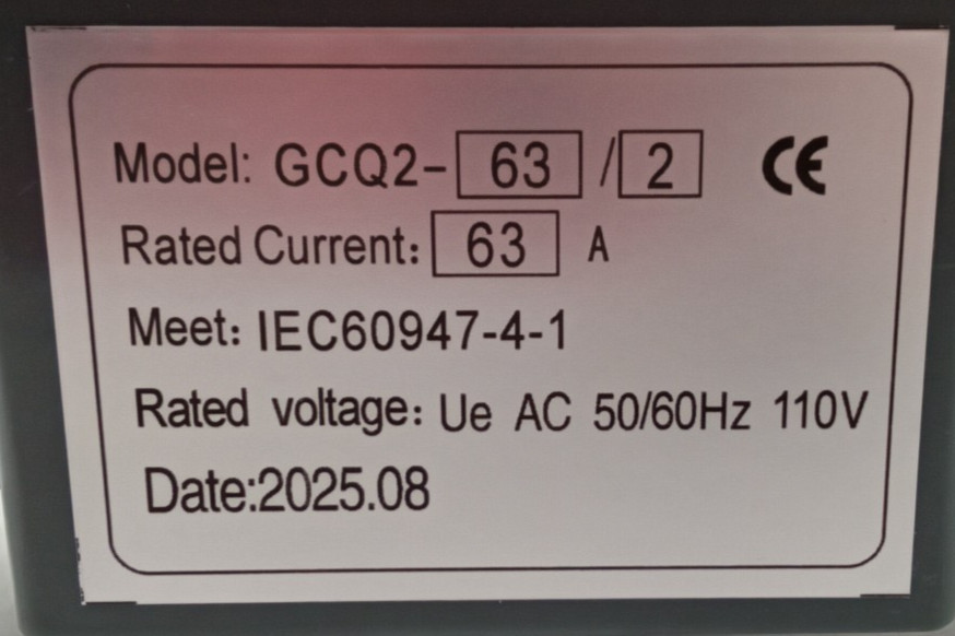 Automatic Transfer Switch Dual Power 63A 4P ATSFor Generator Changeover Switch