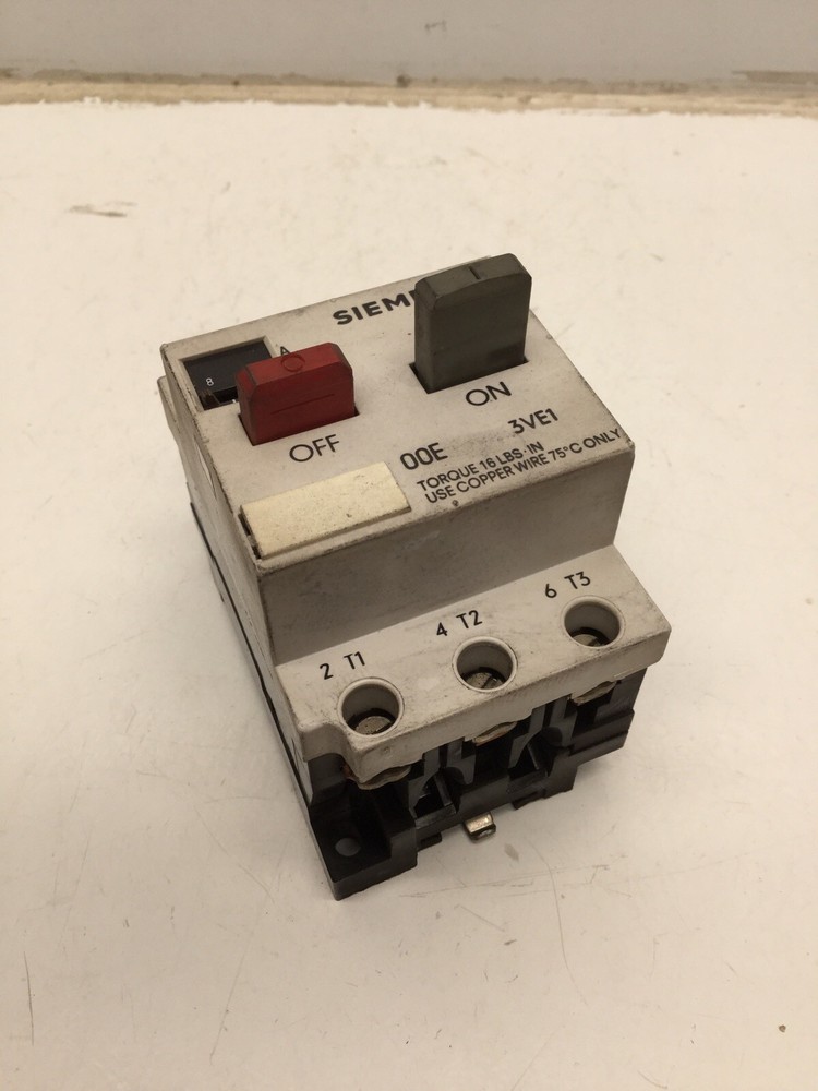 SIEMENS 3VE1000-8K Motor Starter, 5-8A