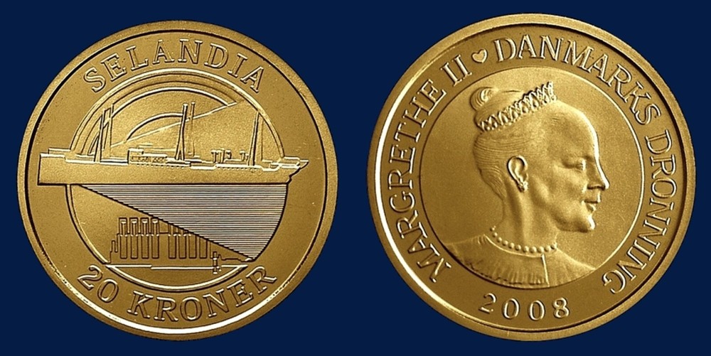 DENMARK 20 Kroner 2008 Ships - Selandia KM 926 UNCIRCULATED