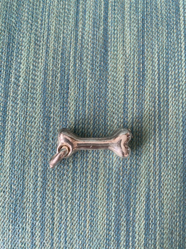 Silver Tone Dog Bone Charm