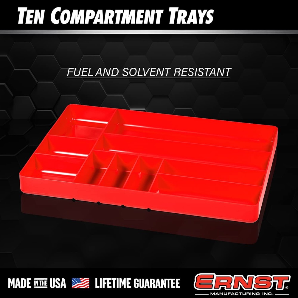 Ernst MFG 10 Compartment Drawer Organizer: Heavy Duty Stackable Tray for Auto...