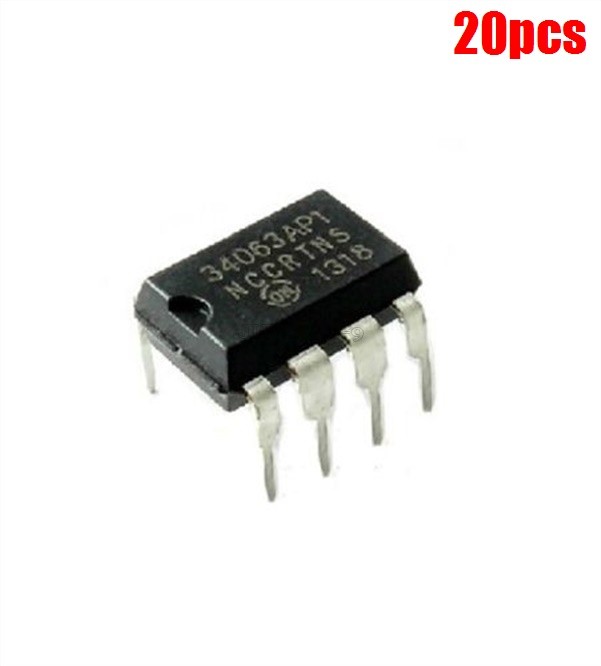 20Pcs MC34063 MC34063AP MC34063API 34063API DIP-8 Ic New br