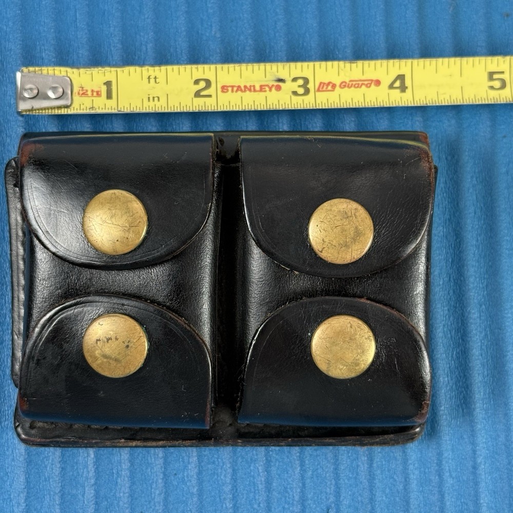 Jay Pee Double 38 Spl. 357 Ammo Dump Snap Pouch Black Leather