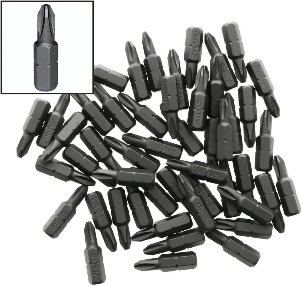 Grabber #2 Reduced Phillips Drywall Screw Driver Bit Tips (50-Pack)