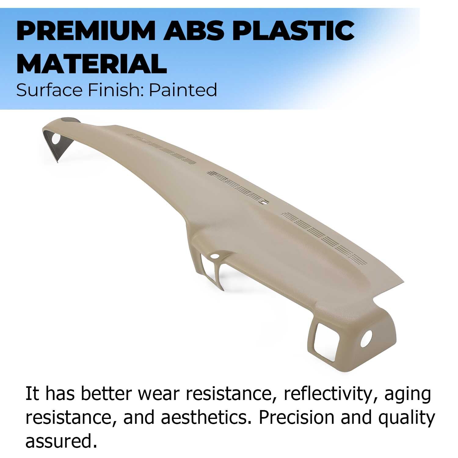Molded Dash Cover Overlay Painted ABS For Silverado Sierra 1999-2006 Light Tan