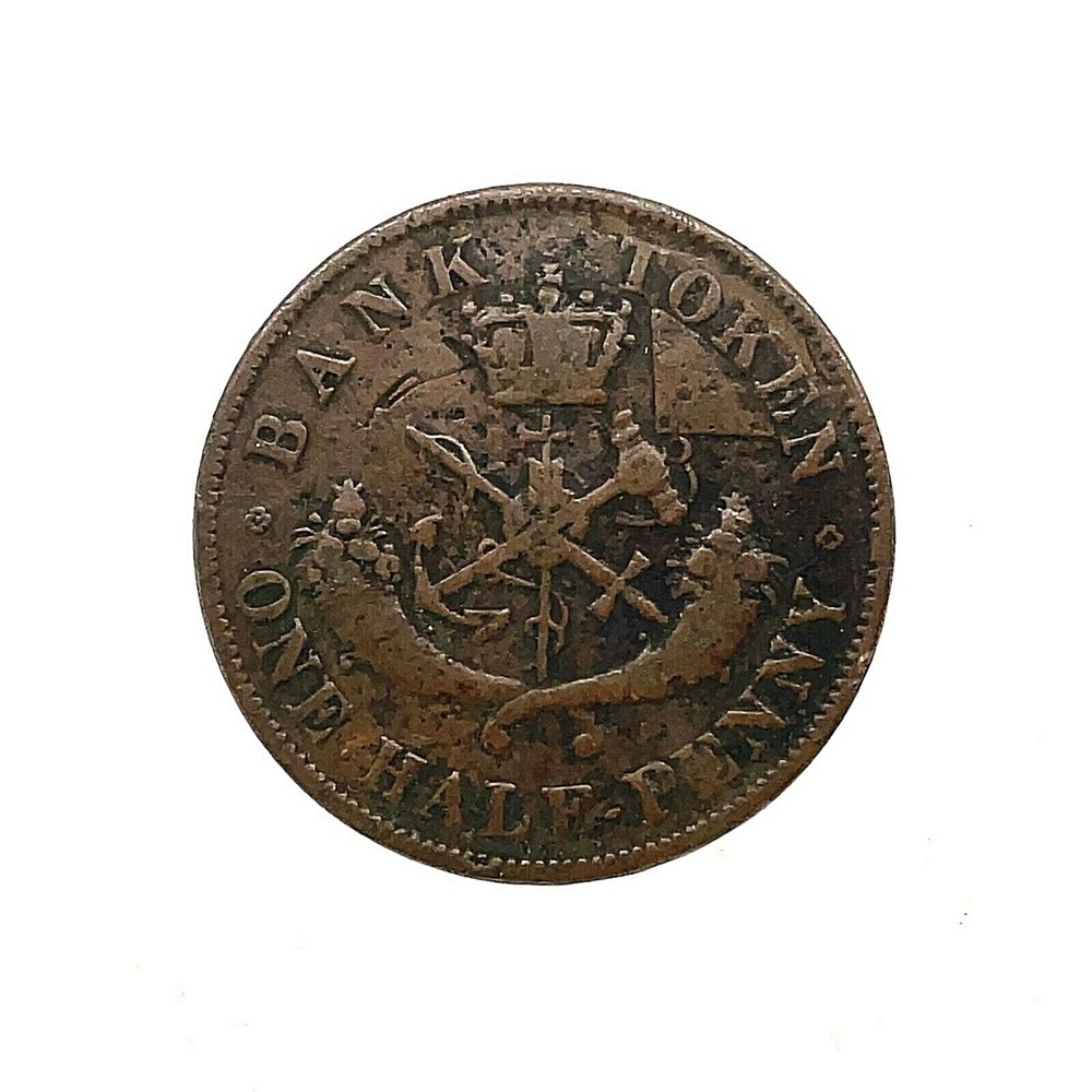 1852 Upper Canada 1/2 Penny Token KM TN 2 .