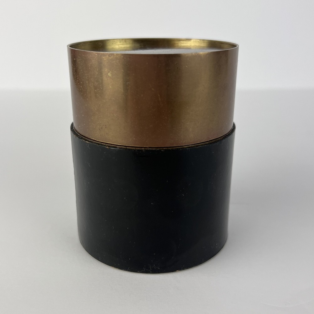 Vtg Cigarette Box Germany Brass Leather