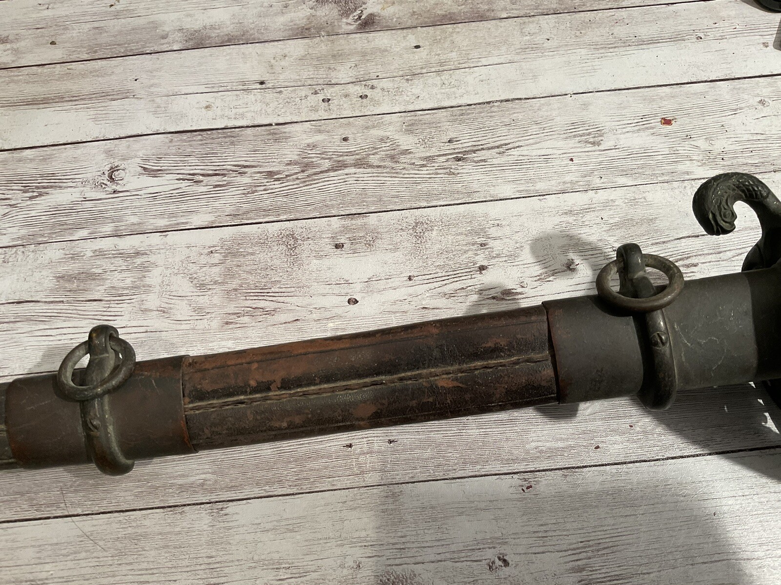 ORIGINAL CIVIL WAR BARN FIND CUSTOM USN OFFICER SWORD NAMED WITH METAL GRIP
