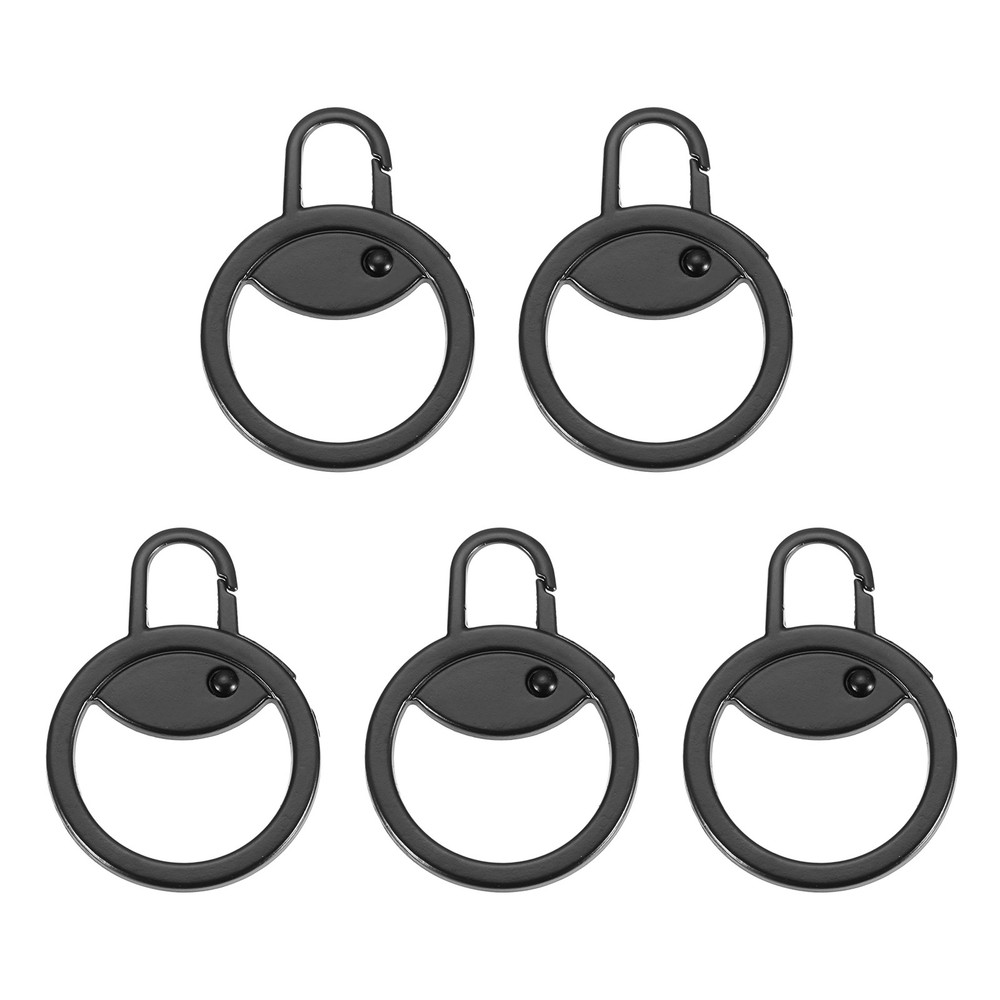 Zipper Pull Charm 5 Pcs Round Zipper Pull Replacement, Black