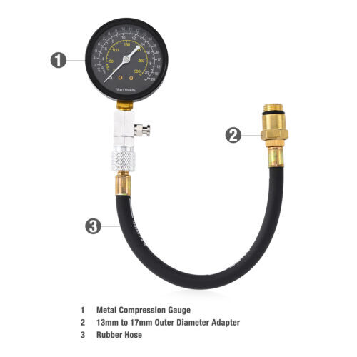 Engine Cylinder Compression Gauge Tester Kit Gas Engine Diagnostic Tester Tool