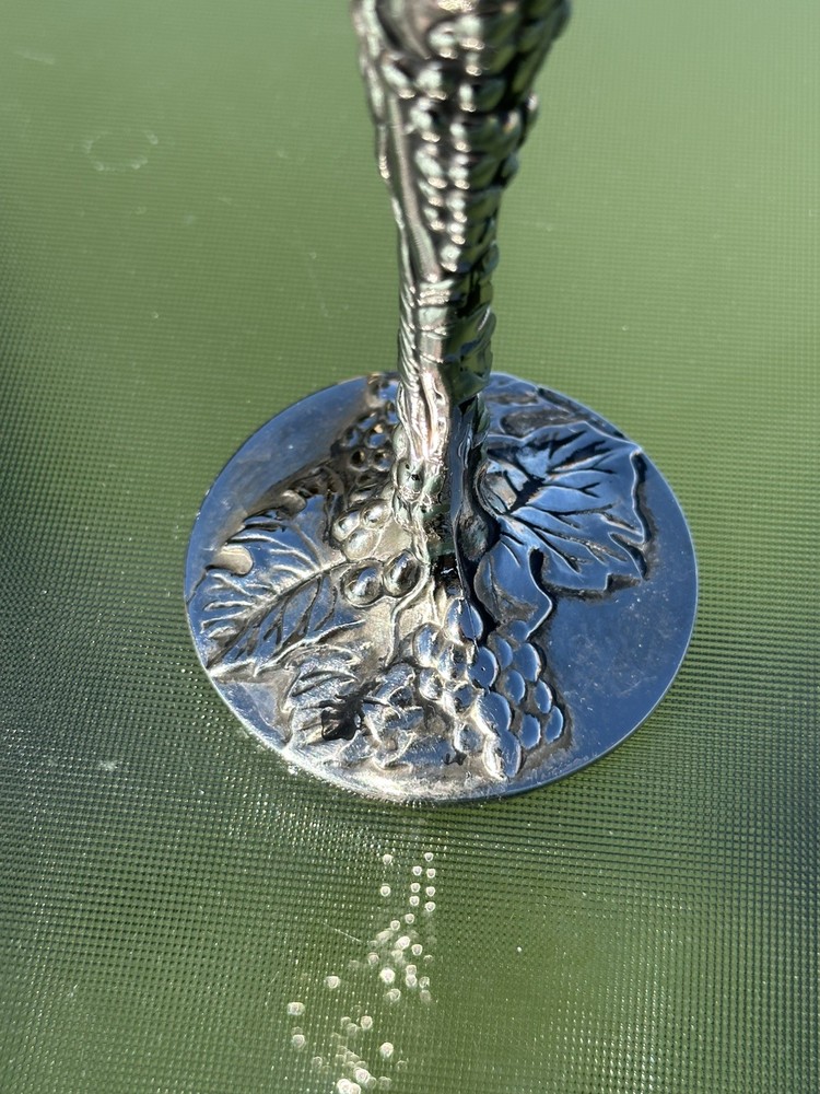 1 Vintage Godinger Silverplate Grape Leaf Vine Wine Goblets Replacement