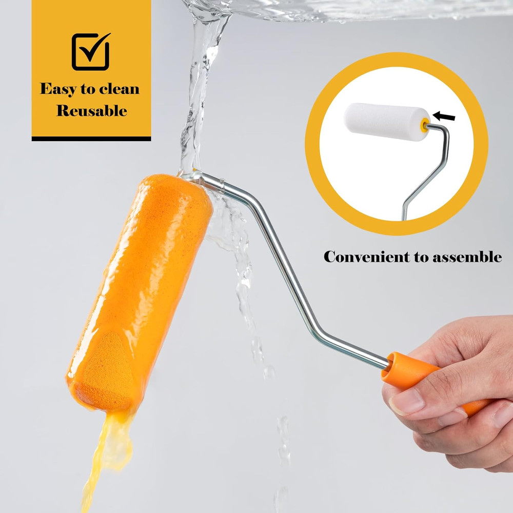 Foam Paint Rollers, 10 Pack 4 Inch Paint Rollers, Mini Paint Roller, High Absorp