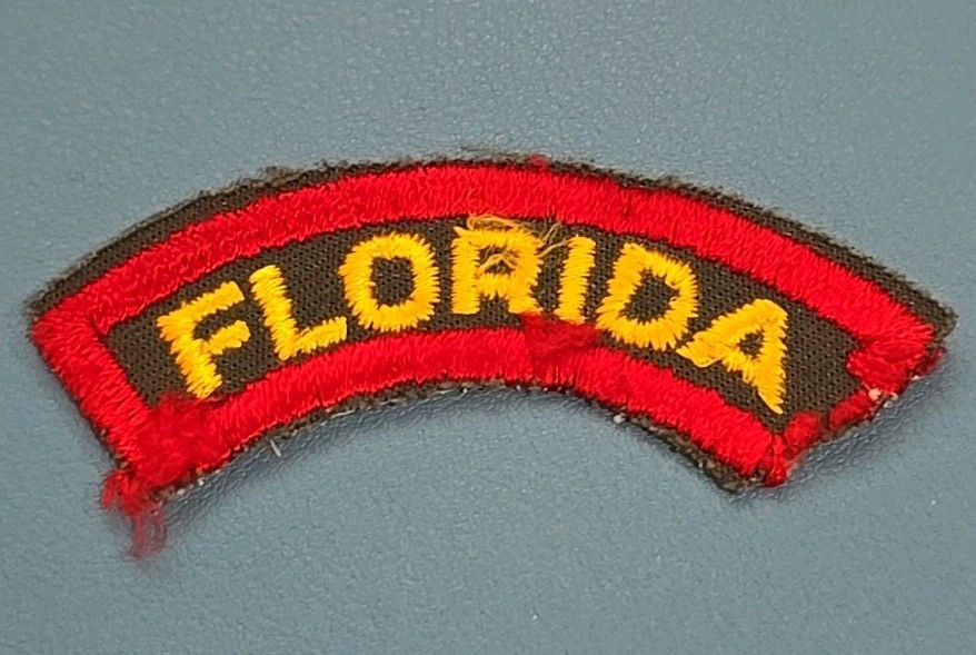 Florida Patch Tab-Yellow/Red-Twill-CC Backing*