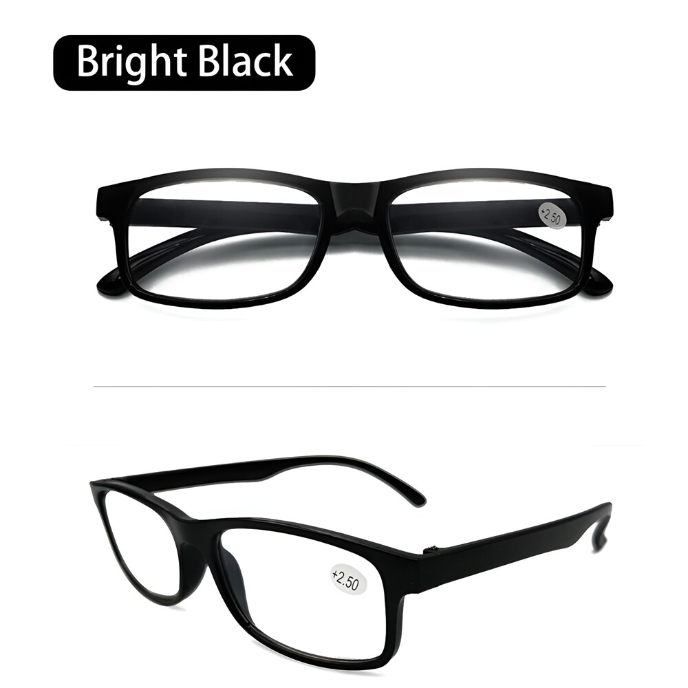4 Pair Mens Rectangular Blue Light Blocking Reading Glasses Spring Hinge Readers