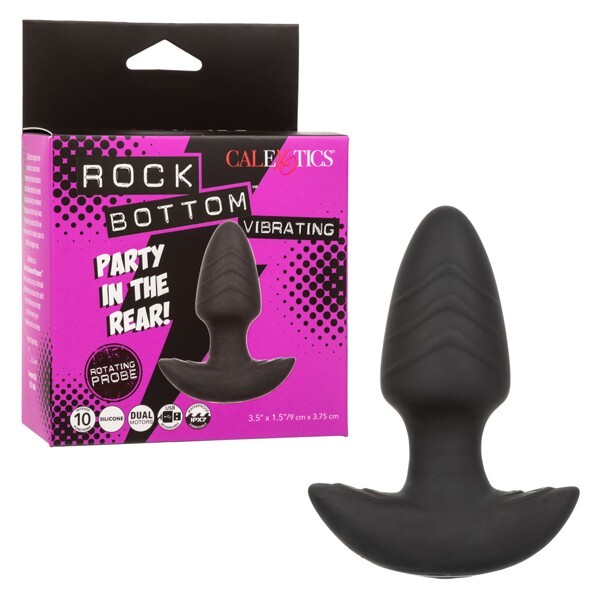 CalExotics Rock Bottom Vibrating Rotating Butt Plug Probe Black