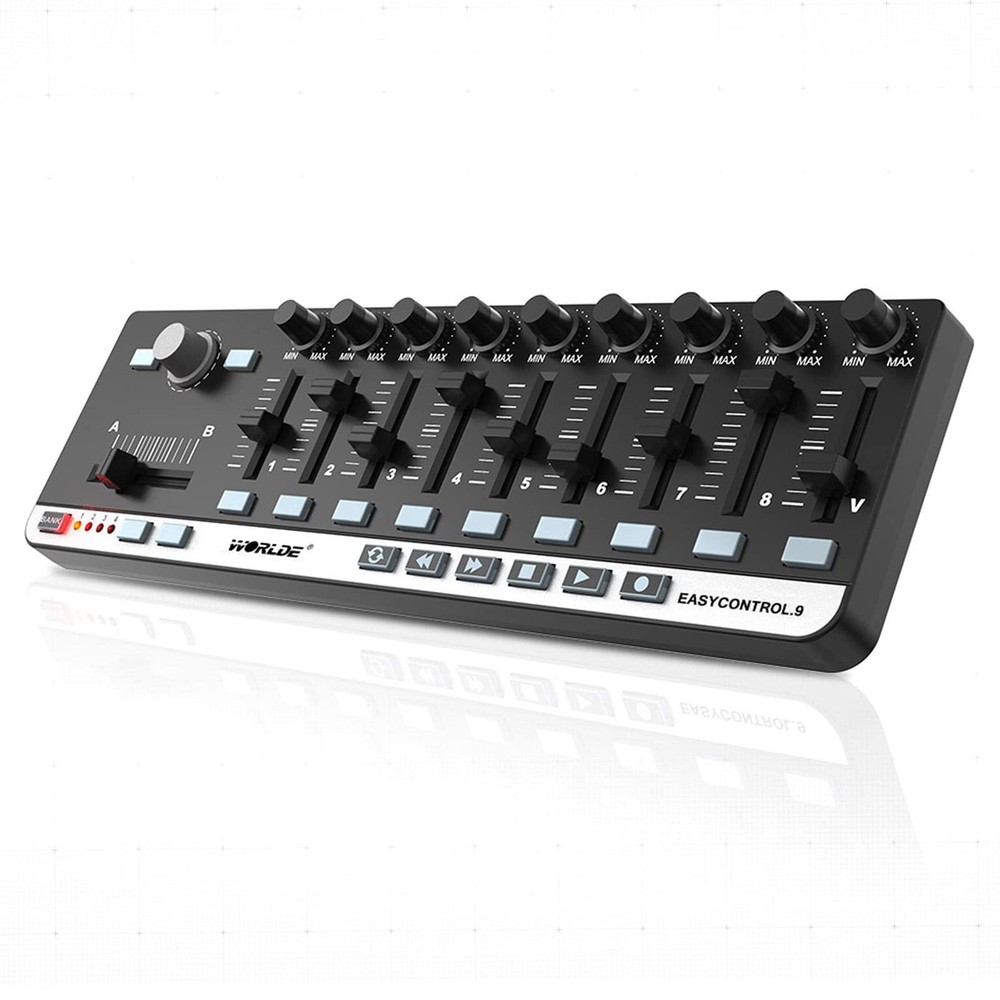 Portable Mini USB 9 Slim-Line Control MIDI Controller Keyboard Controller
