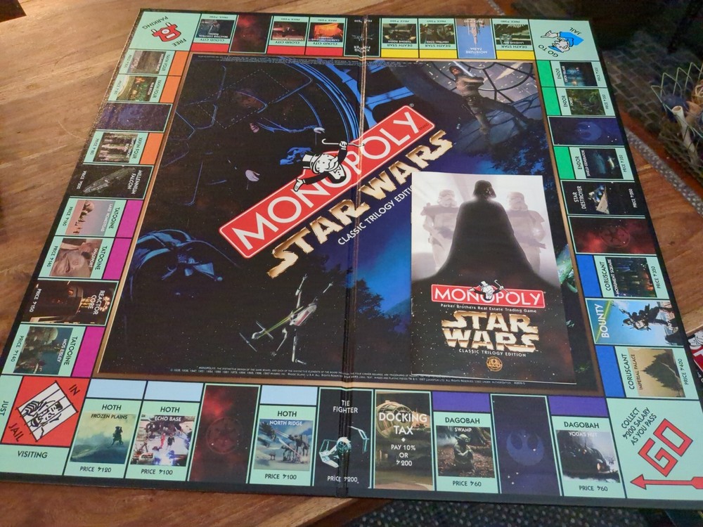 1997 Star Wars Monopoly game replacement Board & Instructions