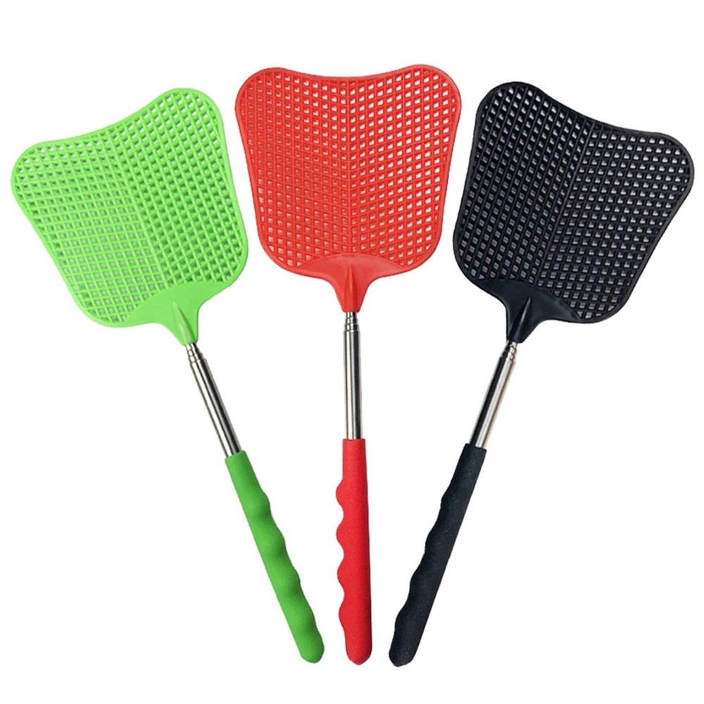 Fly Swatters Extendable Durable Plastic Fly Swatter Heavy Duty Set Telescopic...