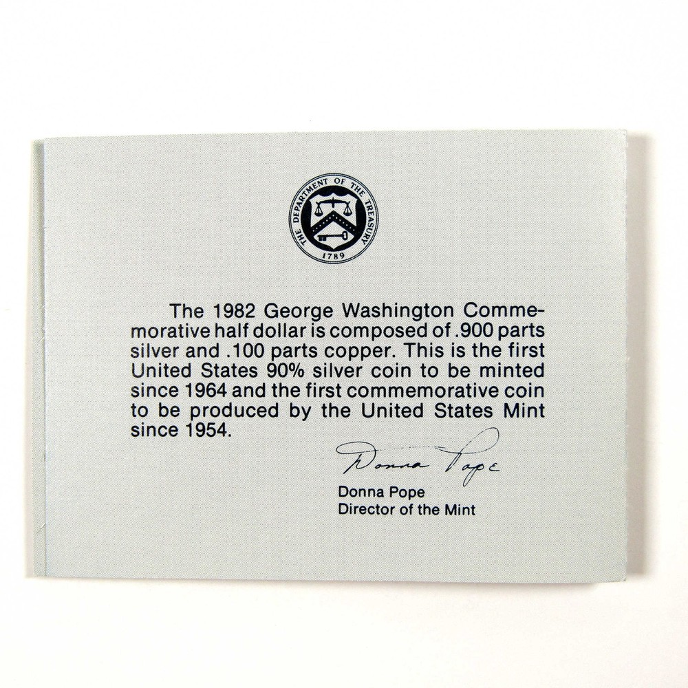 1982 D George Washington Commemorative Half Dollar Uncirculated OGP