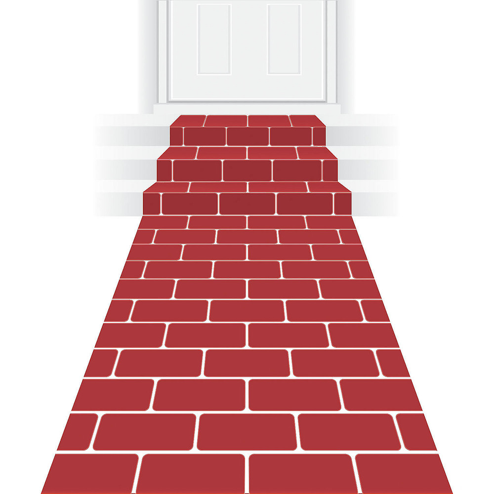 24x10 Ft. Red Brick Polyester Aisle Runner - Morris Costumes