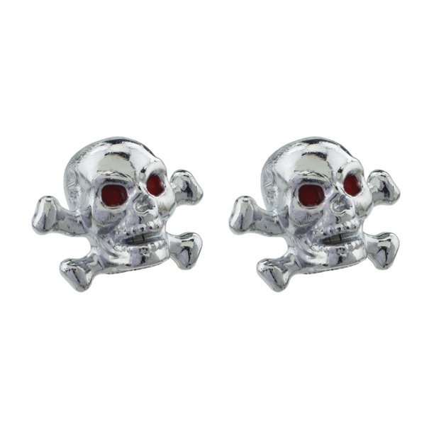 PRO+ SKULL WITH BONES VALVE CAPS CHROME