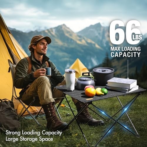 Portable Folding Camping Table with Carry Bag - Lightweight Beach Table for Outd