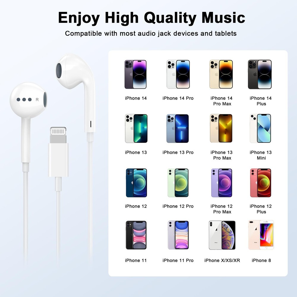 2 Pack Wired Earbuds iPhone Headphones Mic