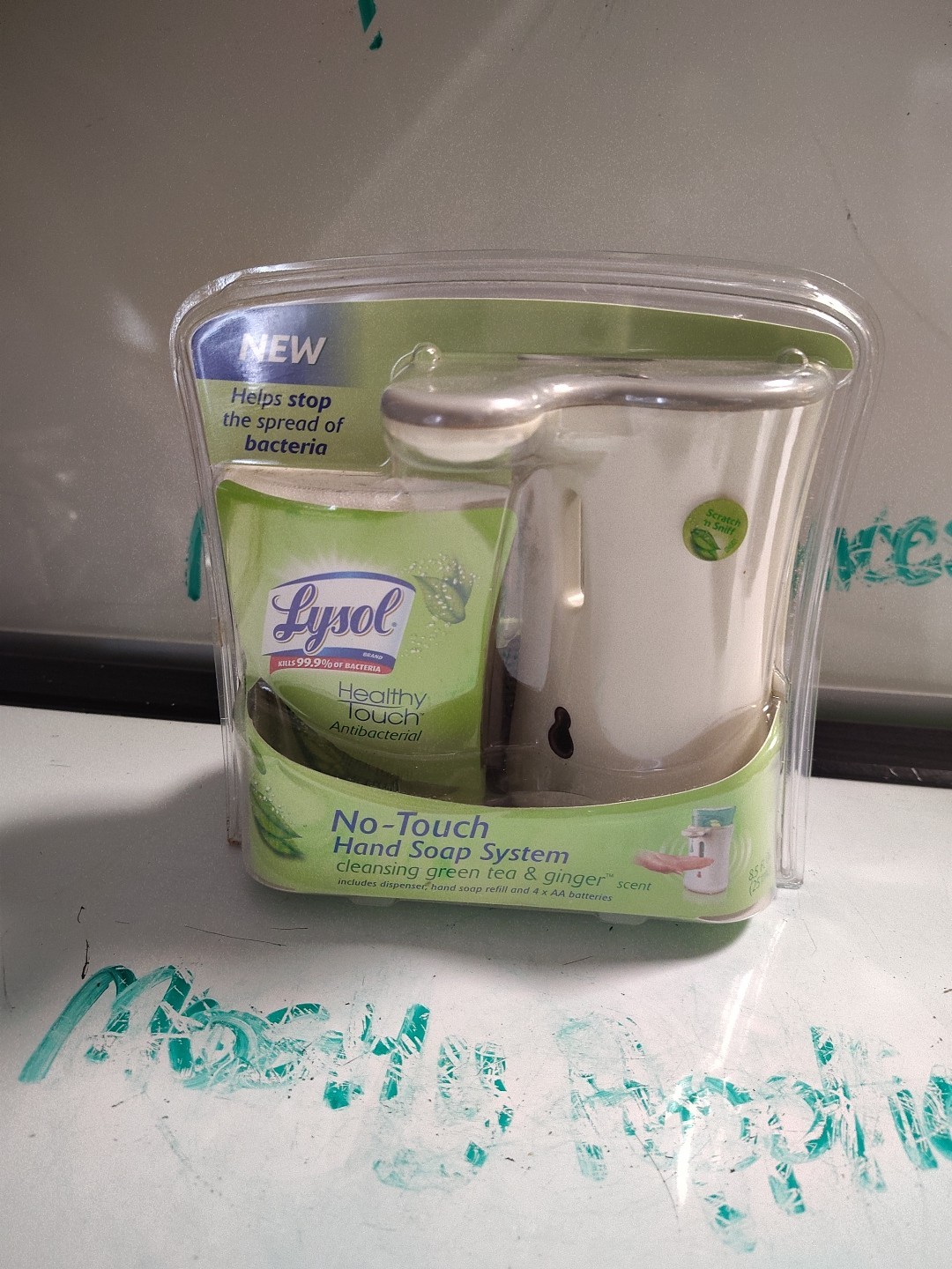 Lysol No Touch Hand Soap Dispenser System Green Tea & Ginger Scent Discontinued