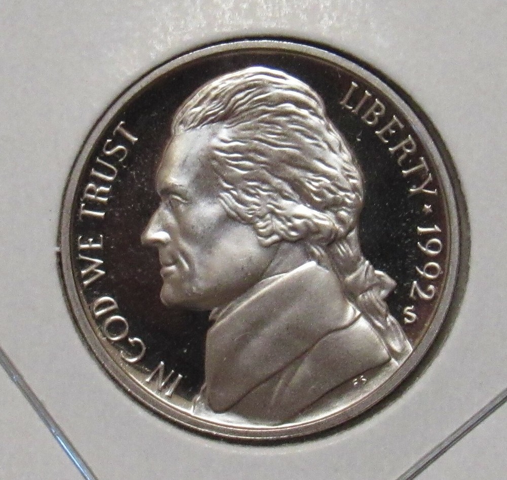 1992 S Proof Jefferson Nickel