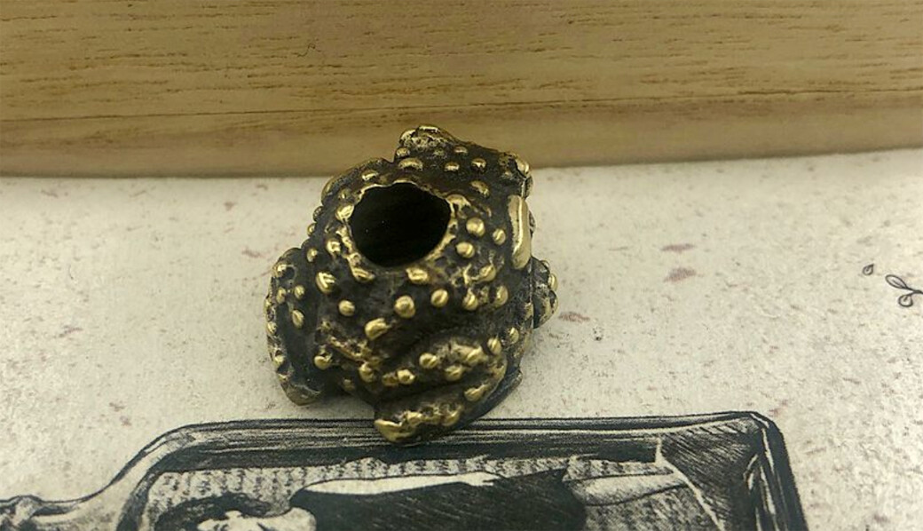 Frog Paracord Bead Hand-Casted Brass Charms EDC Accessories Pendant Buckle