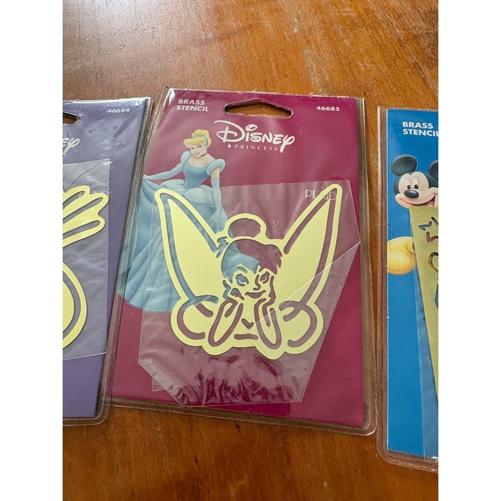 Disney Brass Stencils Set of 3 Tigger Tinkerbell Mickey Mouse