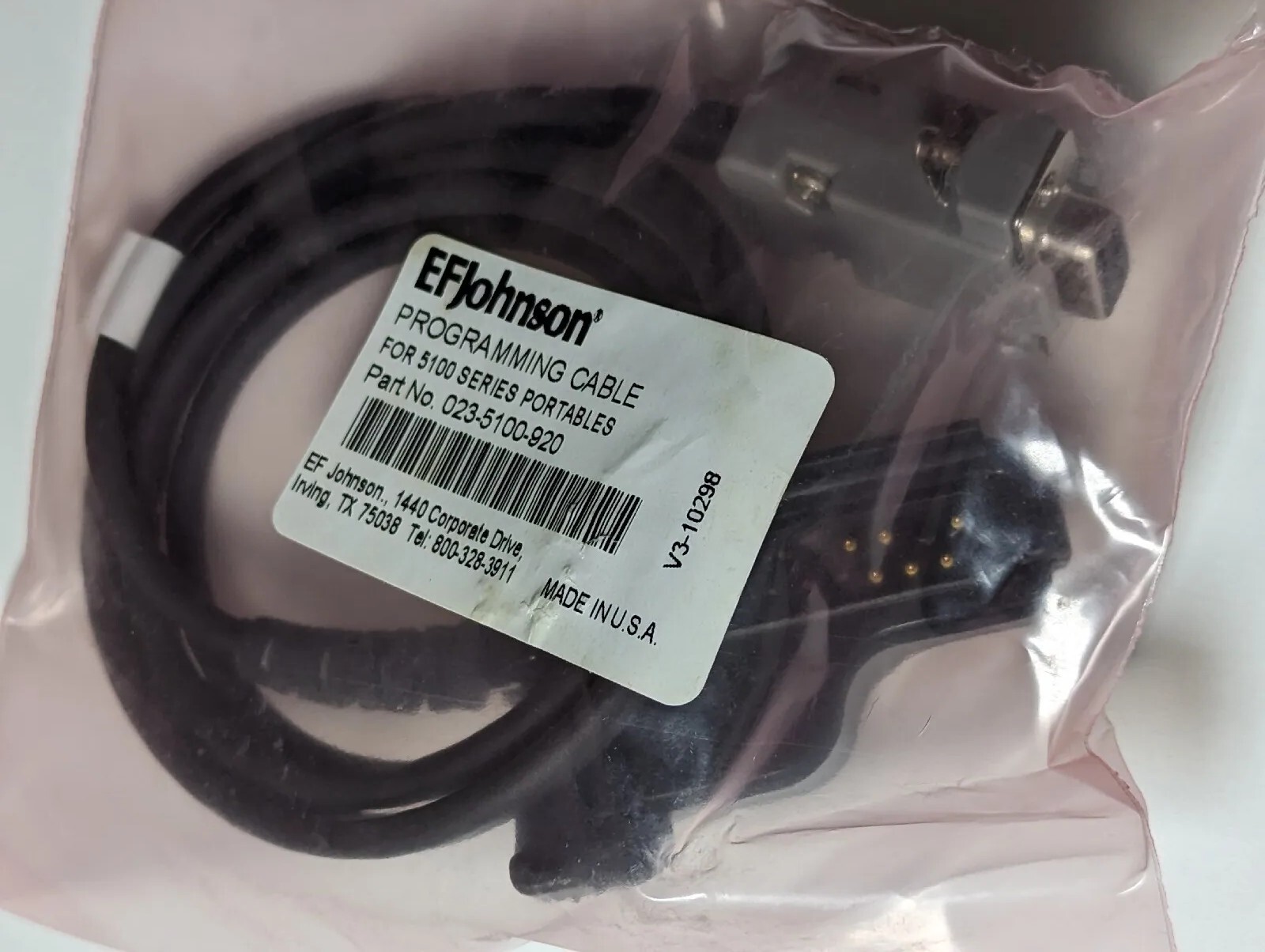 RS232 Programming Cable EF Johnson Ascend 51SL 5100-ES EFJ5100 W/Software