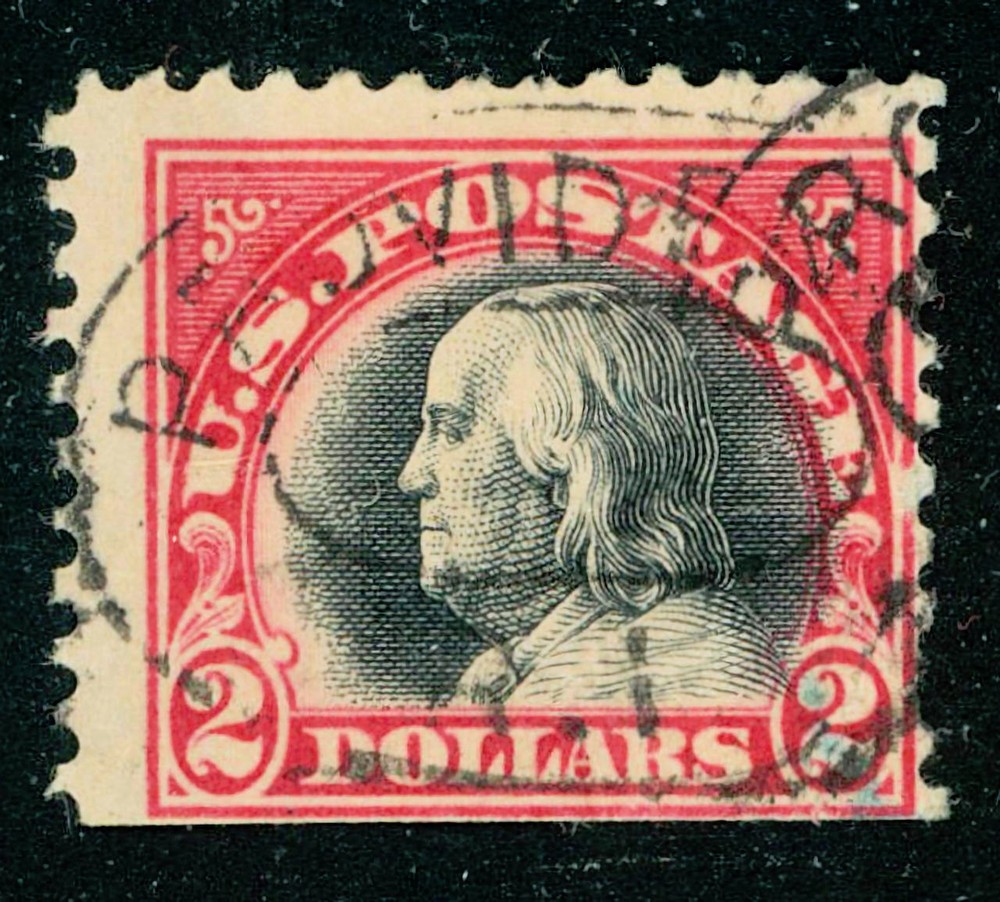 US Stamp Scott #547 $ 2 Benjamin Franklin used as shown