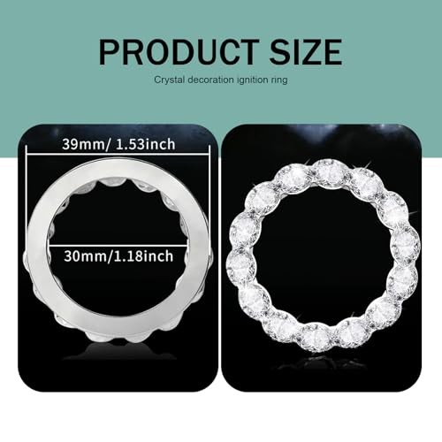 1 PC Crystal Push to Start Button Cover, Sparkling Car Engine Start White