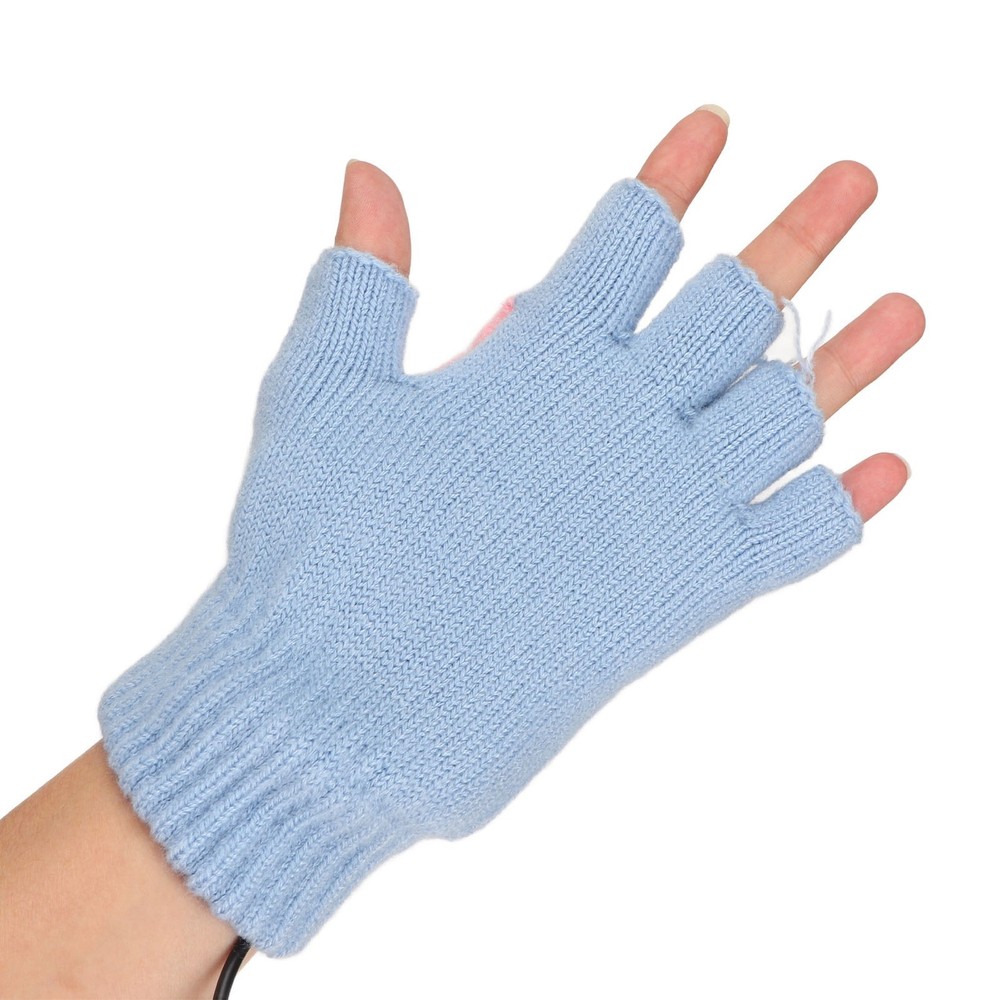USB Heating Full Finger Half Fingerless Double Sided Heating Soft Hand