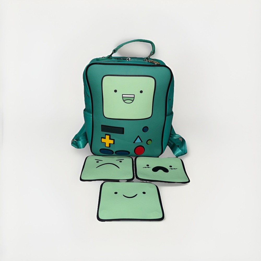 Rare Adventure Time BMO Figural Mini Backpack Interchangeable Face Plates Magnet