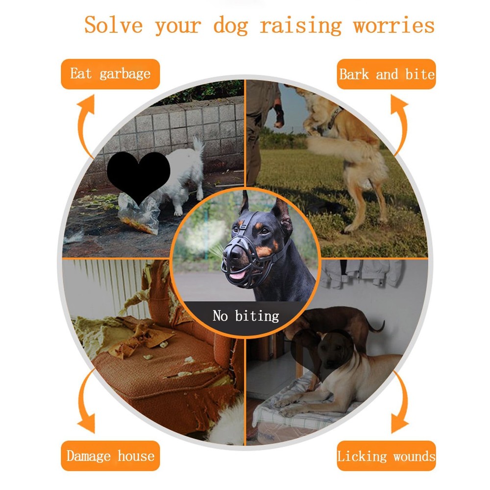 Soft Elastic Dog Muzzle for Small, Medium, Large and Extra Large Dogs, Allows...