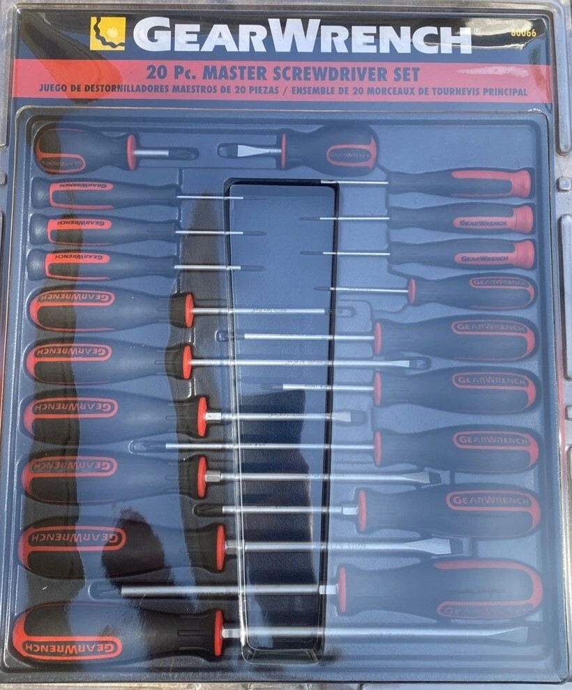 GearWrench 80066 20 Pc. Master Red Black Screwdriver Set Slotted Phillips Torx