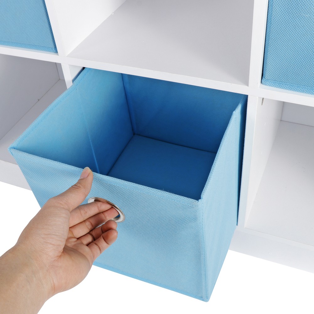 6 Cube Storage Cabinet Shelves Basic Bookcase Boxes Bookshelf Office Home