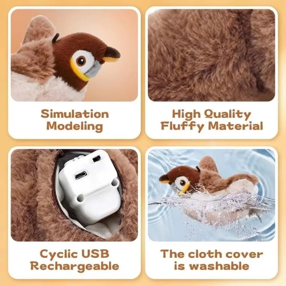 Interactive Toys Flying Bird Cat Electronic Pet Chirp Moving Simulation Sparrow