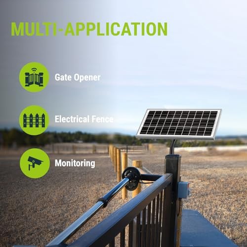12V 10BB Solar Panel Automatic Gate Openers, Compatible with Mighty Mule, 15W